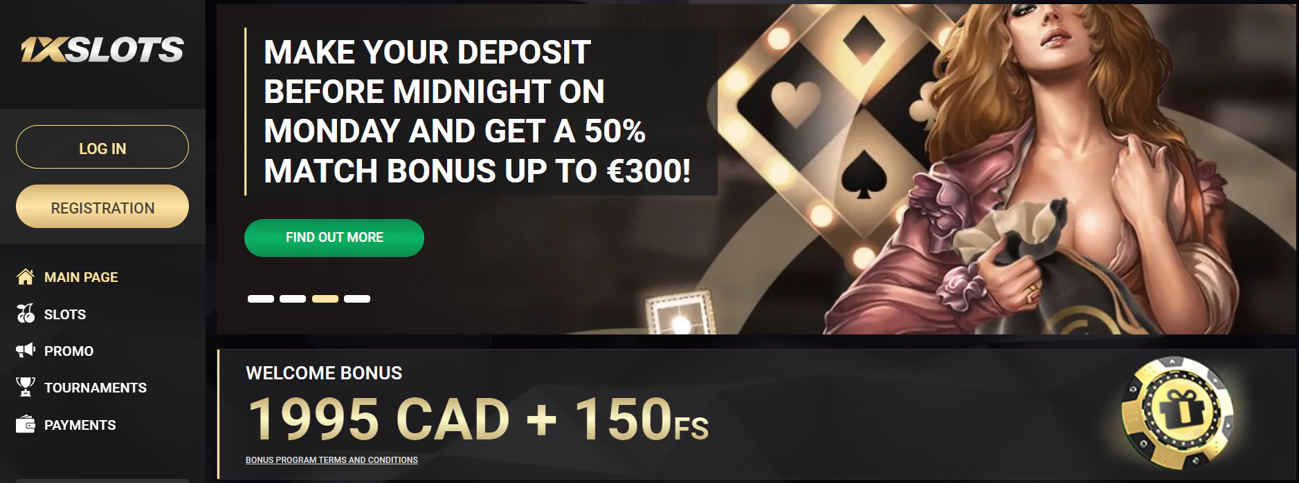Screenshot of Online Casino with Minimum Deposit From $1