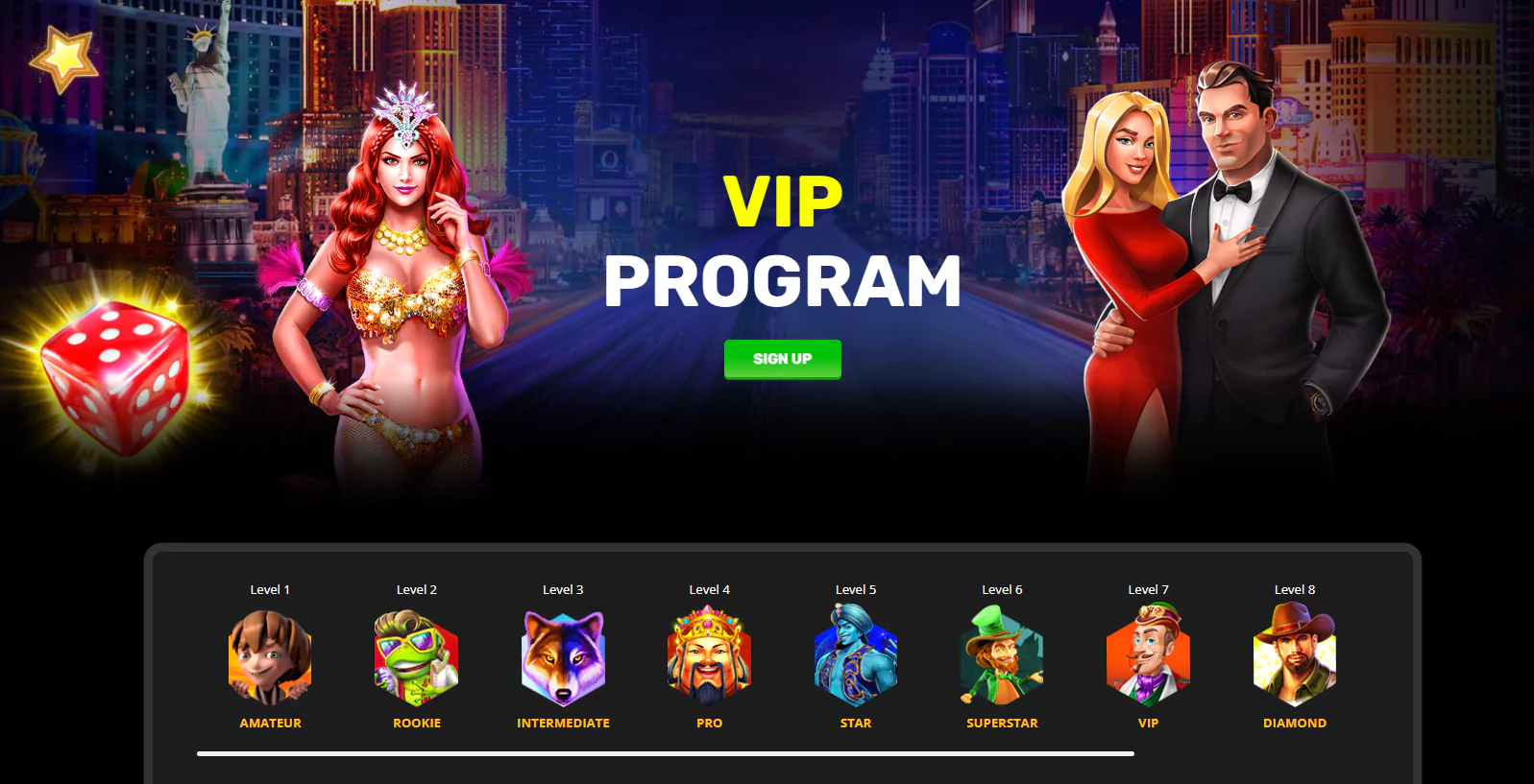 Screenshot of Vip Program in 1$ Minimum Deposit Casino